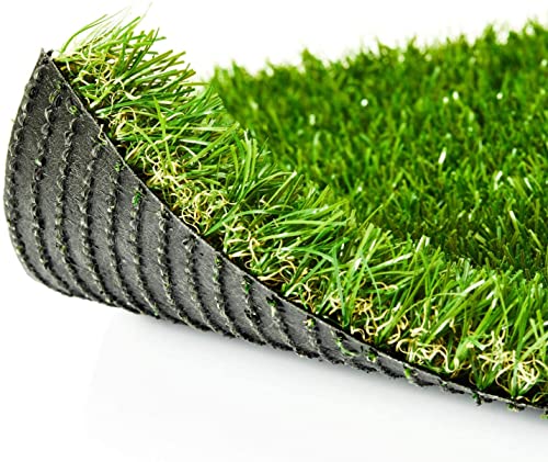 ZGR Premium Artificial Grass 4' x 8' Outdoor Rug, 1.38" Realistic Thick Turf for Garden, Yard, Fake Lawn, Dogs Synthetic Grass Mat, Non-Toxic, Rubber Backed with Drainage Holes, Customized Sizes