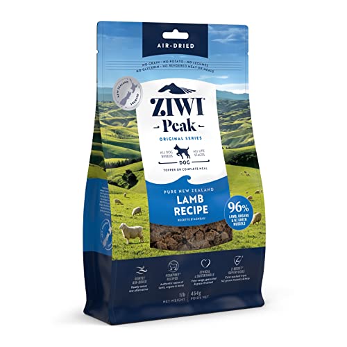 ZIWI Peak Air-Dried Dog Food – All Natural, High Protein, Grain Free and Limited Ingredient with Superfoods (Lamb, 1.0 lb)