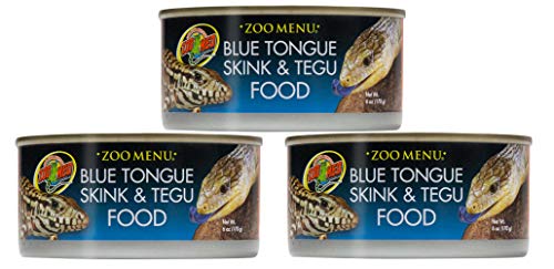 Zoo Med 3 Cans of Zoo Menu Blue Tongue Skin and Tegu Food, 6 Ounces each