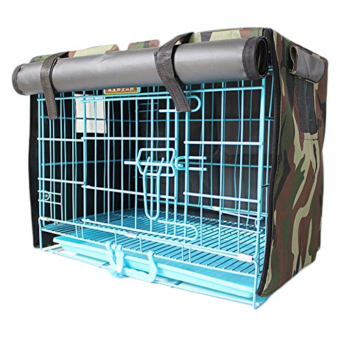 ZZXHOME Cat Rabbit Dog Crate Cover, Breathable Waterproof Sun-Proof Windproof Mosquito Cover Four Seasons Cages Cover Foldable Outdoor Pet Kennel Crate Cover,Camouflage,L