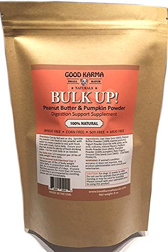 All Natural Digestion Support, Diarrhea Relief & Anal Gland Health Supplement for Dogs - Good Karma Naturals Bulk Up 100% Natural Dog Digestive Fiber Pumpkin Powder (8oz Bag)