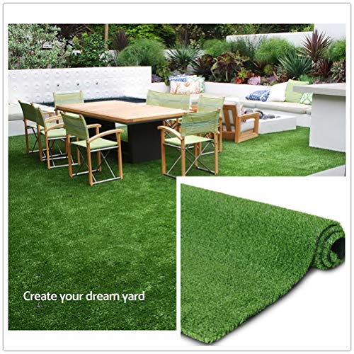 Artificial Grass Rug 0.4" Customized Sizes,4FTX6FT Fake Grass Turf Mat Synthetic Lawn Carpet,Faux Grass Landscape for Décor,Astroturf for Dogs with Drain Holes