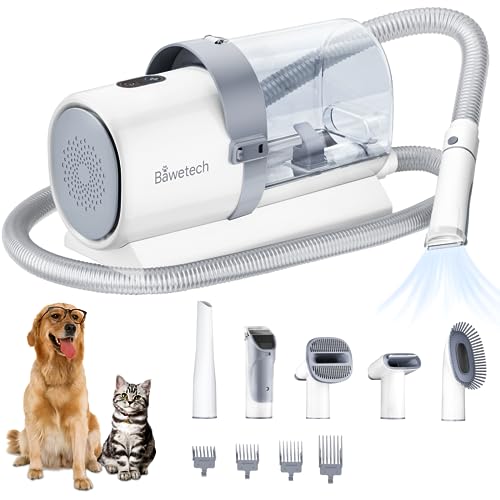 Bawetech Dog Grooming Vacuum, 2.5L Large Capacity Dog Grooming Kit, 10000PA Powerful Suction 99% Pet Hair, 5 Grooming Tools, Low Noise Dog Hair Remover Pet Grooming Vacuum for Dogs Cats Home Cleaning