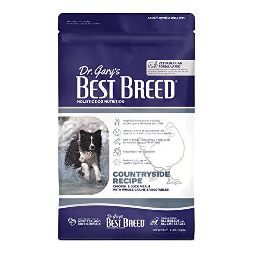 Best Breed Dr. Gary's Countryside Recipe Slow-Cooked in USA, Natural Dry Dog Food for All Breeds and Sizes, 4lbs.