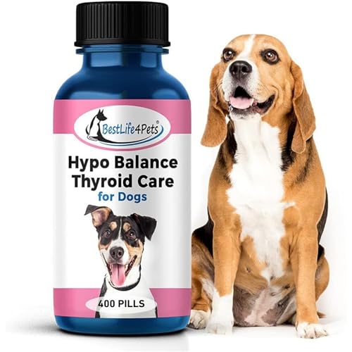 BestLife4Pets Hypo-Balance Thyroid Support for Dogs - Natural Canine Thyroid Supplement Supports Endocrine System to Restore Energy, Improve Mood, Reduce Shedding and Boost Metabolic Functions