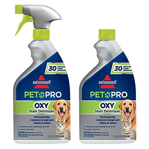 BISSELL PET PRO OXY Stain Destroyer for Carpet and Upholstery, 22 oz, 2 Pack, 17739, 22 Fl Oz (Pack of 2), 44