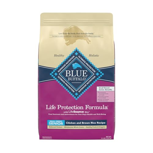 Blue Buffalo Life Protection Formula Natural Senior Small Breed Dry Dog Food, Chicken and Brown Rice 15-lb