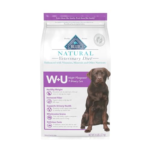 Blue Buffalo Natural Veterinary Diet W+U Weight Management + Urinary Care Dry Dog Food, Chicken 6-lb bag