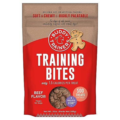 Buddy Biscuits Trainers Training Bites Soft & Chewy Dog Treats, Beef, 10 oz. Pouch