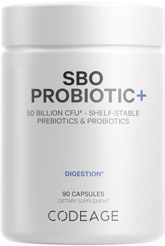 Codeage SBO Probiotics, 50 Billion CFUs Per Serving, Multi Strain Soil Based Organisms Blend and Organic Fermented Botanical Blend, Shelf-Stable, 90 Capsules