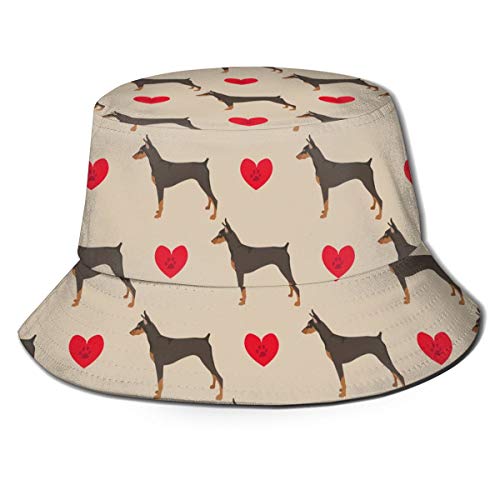 Doberman Pinscher Dog Bucket Hat Packable Sun Hat Fisherman Hat Outdoor Camping Fishing Safari for Men Women