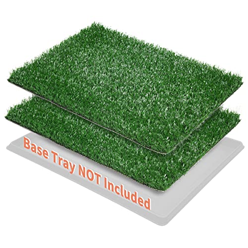 Dog Grass Pet Loo Indoor/Outdoor Portable Potty, Artificial Grass Patch Bathroom Mat and Washable Pee Pad for Puppy Training, Full System with Trays (Replacement Grass, 20"x16")