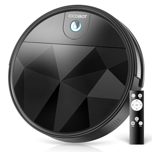 EICOBOT Robot Vacuum Cleaner, Tangle-Free 2200Pa Suction, Quite, Ultra-Slim, 550ml Large Dustbin, Self-Charging Robot Vacuum Cleaner, Good for Pet Hair, Hard Floor and Low Pile Carpet, BlackGrey