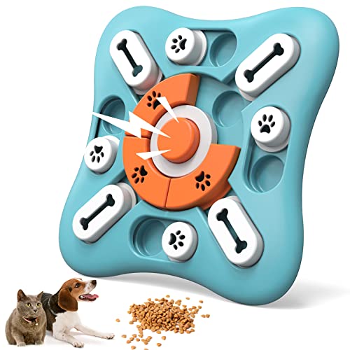 FOXMM Interactive Dog Treat Puzzle Toys for IQ Training & Mental Stimulating,Fun Slow Feeder,Large Medium Small Dogs Enrichment Toys with Squeak Design