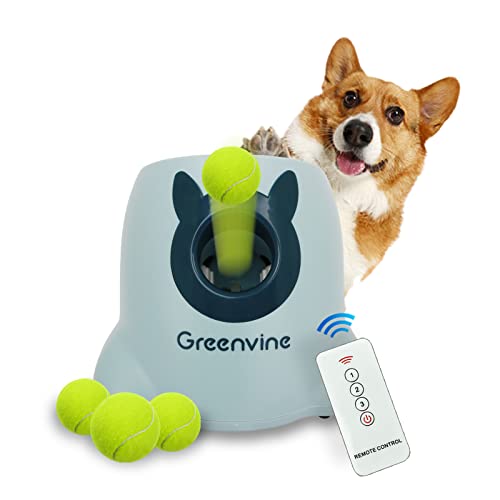 Greenvine Automatic Dog Ball Launcher Interactive Ball Thrower Fetch it Machine 6 Balls Included