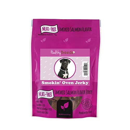 Healthy Breeds Cane Corso Smokin' Oven Meat-Free Smoked Salmon Flavor Jerky Dog Treats 4 oz