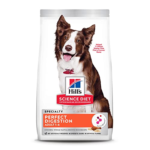 Hill's Science Diet Dry Dog Food, Adult, Perfect Digestion, Chicken, Brown Rice, & Whole Oats Recipe, 3.5 lb. Bag