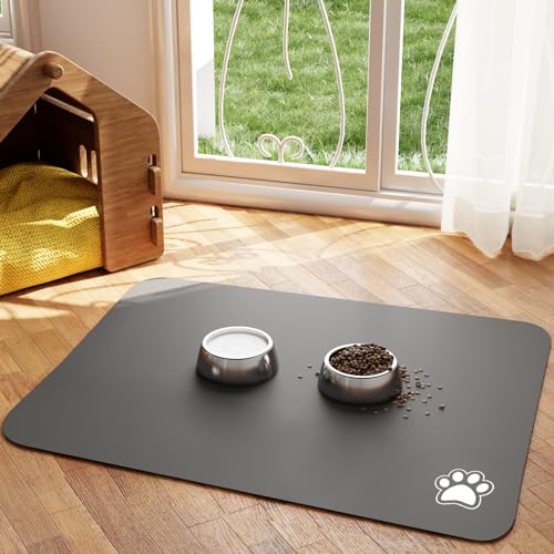 HotLive Pet Feeding Mat, Absorbent Dog Food Mat, No Stains Cat Bowl Mat for Food and Water, Easy to Clean Pet Placemats, Quick Dry Dog Water Dispenser Mat for Messy Drinkers, Pet Accessories Supplies