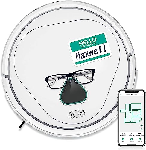 Maxwell Robot Vacuum Cleaner, 2500pa Strong Suction, Self-Charging Robotic Vacuum Cleaner, Anti-fall Sensor, Alexa & App Connect, Home Surveillance Camera, Works On Hard Floor & Low Pile Carpet