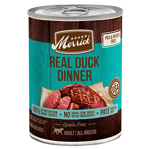 Merrick Grain Free Wet Dog Food Real Duck Dinner, Canned Dog Food - (12) 12.7 oz. Cans