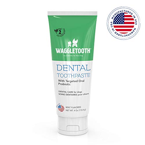 Natural Dog Toothpaste Enzymatic with Probiotics - Toothpaste for Dogs Reduces Tartar and Plaque - Manufactured in USA - with Natural Ingredients for Dog Teeth Cleaning and Dog Dental Care - Mint