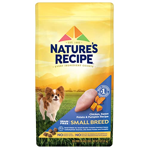 Nature′s Recipe Dry Dog Food, Grain Free Small Breed Chicken, Sweet Potato & Pumpkin Recipe, 4 Pound (Pack of 1)