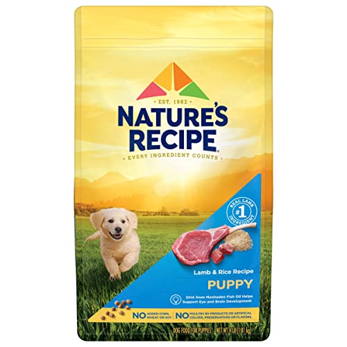 Nature’s Recipe Puppy Dry Dog Food, Lamb & Rice Recipe, 4 Pound Bag