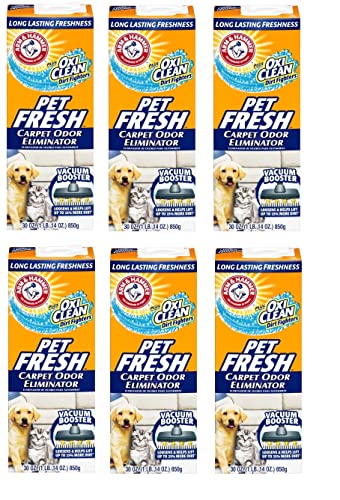 Pet Fresh Carpet Odor Eliminator Plus Oxi Clean Dirt Fighters, Jumbo Size 30oz (180oz), 6 Pack, 1.9 Pound (Pack of 6) (30oz Pet Fresh)