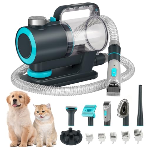 Pet Grooming Vacuum kit with Pet Aromatherapy,Low Noise Dog Hair Vacuum Suction 99% pet Hair, Dog Grooming Kit & Vacuum with 5 Pet Grooming Tools for Shedding Pet Hair for Dog and Cat