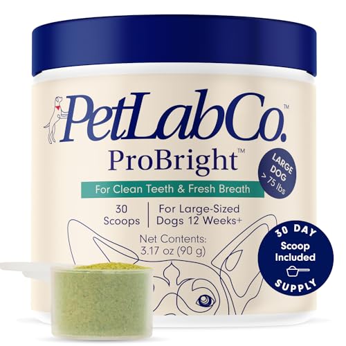 PetLab Co. ProBright Dental Powder - Dog Teeth Cleaning Made Easy – Plaque & Bad Breath - Formulated for Large Dogs