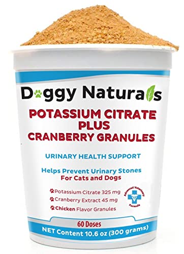 Potassium Citrate Plus Cranberry Granules 300gm for Cats and Dogs - Urinary Tract Support-Helps Deter Formation of Calcium Oxalate Stones - Deters Bladder & Kidney Stones (Made in U.S.A)