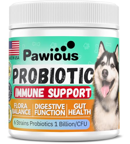 Probiotics for Dogs - Digestive Enzymes Gut Flora, Digestive Health, Immune System - Diarrhea Support, Itchy Skin, Allergies - Pumpkin, Papaya Powder - Probiotic Chews for Dogs (Roasted Chicken)