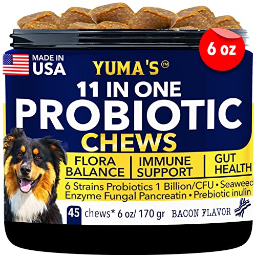 Probiotics for Dogs - Support Gut Health, Itchy Skin, Allergies, Immunity, Yeast Balance - Dog Probiotics and Digestive Enzymes with Prebiotics - Reduce Diarrhea, Gas - Probiotic Chews for Dogs