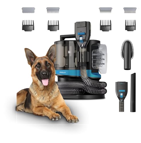 Prolux Professional at-Home Pet Grooming Vacuum, Quiet 52 dB Operation, Versatile Clippers for All Hair Lengths, Spacious Tank for Extended Grooming Sessions, 7-Foot Hose, Perfect for Dogs and Cats