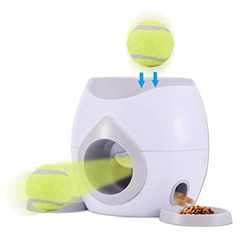 PUZOU Pet Tennis Ball Launcher Toy, Automatic Pet Feeder Fetch Tennis Ball Launcher Dog Interactive Throwing Ball Machine Puzzle Toy for for Dog IQ Training