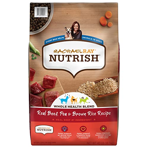 Rachael Ray Nutrish Premium Natural Dry Dog Food, Real Beef, Pea, & Brown Rice Recipe, 40 Pound Bag (Packaging May Vary)