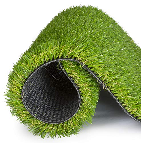 SavvyGrow Artificial Grass for Dogs AstroTurf-Rug - Premium 4 Tone Synthetic Astro Turf, Easy to Clean with Drain Holes - Fake Turfs for Patios – Non Toxic (Many Sizes) (5 ft x 8 ft = 40 sq ft)