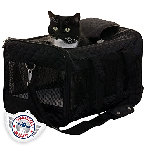 Sherpa Original Deluxe Travel Pet Carrier, Airline Approved - Black Lattice, Large