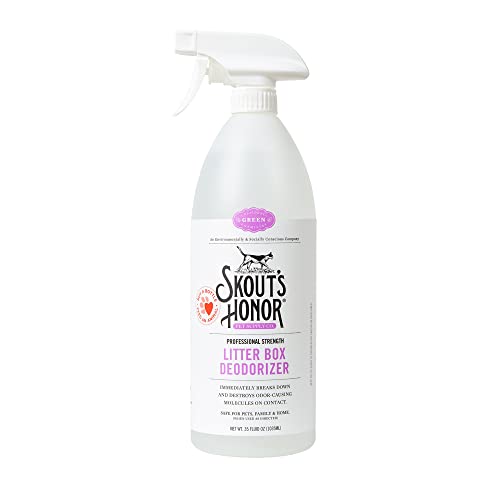 SKOUT'S HONOR: Litter Box Deodorizer - Professional Strength - Break Down & Destroy Cat Urine Odor, Feces Odor & Other Odor-Causing Molecules - 35 oz.