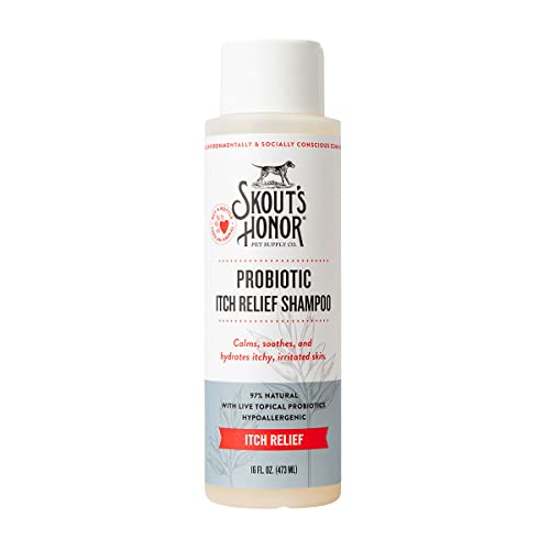 SKOUT'S HONOR: Probiotic Itch Relief Shampoo - for a Healthier Skin and Coat - Fragrance-Free - Hypoallergenic
