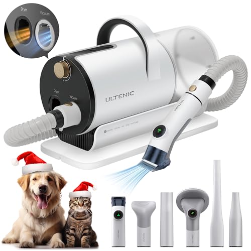 Ultenic Dog Grooming Vacuum & Pet Hair Dryer All-in-One for Shedding Grooming, 6 in1 Pet Vacuum Grooming Kit with 2L Dust Cup, Works for Dogs and Cats