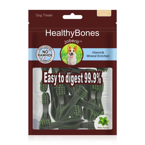 UrbanX HealthyBones Original Natural Dog Dental Care Mint Snacks Oral Health Dog Food for Chinese Crested and Other Small Companion Dogs, 15 Count