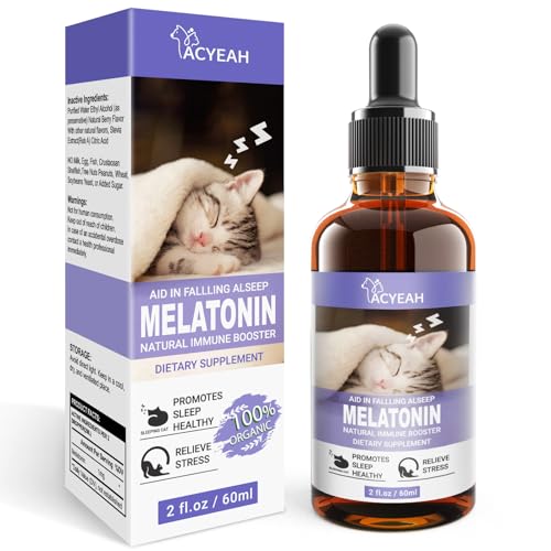 ACYEAH Melatonin for Cats, Cat Calming Melatonin, Cat Stress and Anxiety Relief, Cat Melatonin Calming Treats for Sleep