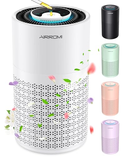 AIRROMI Air Purifier for Bedroom with True H13 HEPA 3-in-1 Filters, Pet Air Purifiers for Home Cat Pee Smell, Covers Up to 983 Ft², Quiet 360° intake Air Cleaner for Allergies Dust Smoke Odor Dander
