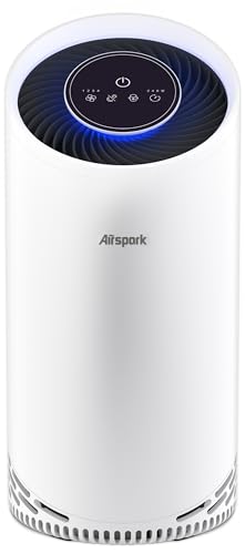 Airspark Air Purifiers for Home Large Room Up to 1375 ft², 4-in-1 True HEPA Air Purifier for Pets Hair Dander Pollen Smoke Cooking Pet Smell. CADR 187 m³/h, Air Cleaner for Bedroom Nursery Living Room
