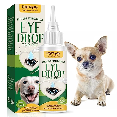AMOCHY Dog Eye Drops, Eye Drops for Dogs & Cats, Gentle Dog Eye Infection Treatment Prevent Pink Eye and Dry Eyes, Dog Eye Wash Relief Allergies Symptoms and Help Tear Stain Remover