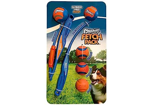 Ball Launcher Fetch Pack 7-Piece Set, Fold Launcher 25M & Sport Launcher 18M Compact Dog Ball Launcher, All Breed Sizes