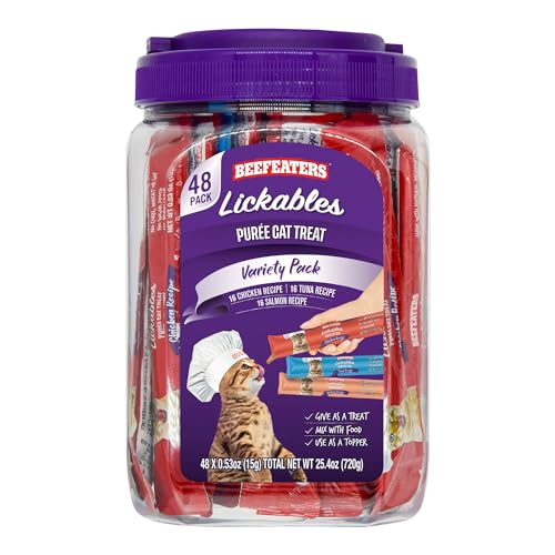 Beefeaters Lickables Puree Cat Treat Variety Pack (48 Count) 25.4 OZ