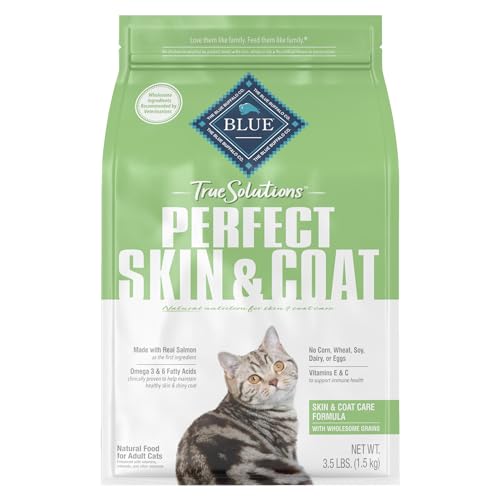 Blue Buffalo True Solutions Perfect Skin & Coat Natural Adult Dry Cat Food, Salmon 3.5-lb