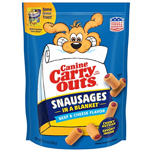 Canine Carry Outs Snausages in a Blanket, Beef and Cheese Flavor Dog Treats, 22.5 Ounce (Pack of 4)